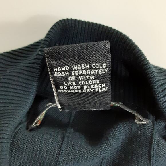 Vintage 90s Murano 100% Silk Mock Neck Sweater Ribbed Black Pullover Mens L - Picture 5 of 9